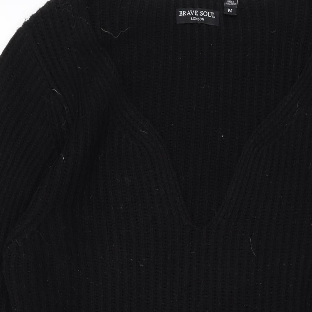 Womens UK Size M Brave Soul Black Pullover Jumper