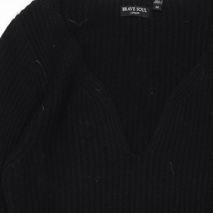 Womens UK Size M Brave Soul Black Pullover Jumper