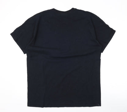 Sherlock Mens Black Cotton T-Shirt Size L Round Neck