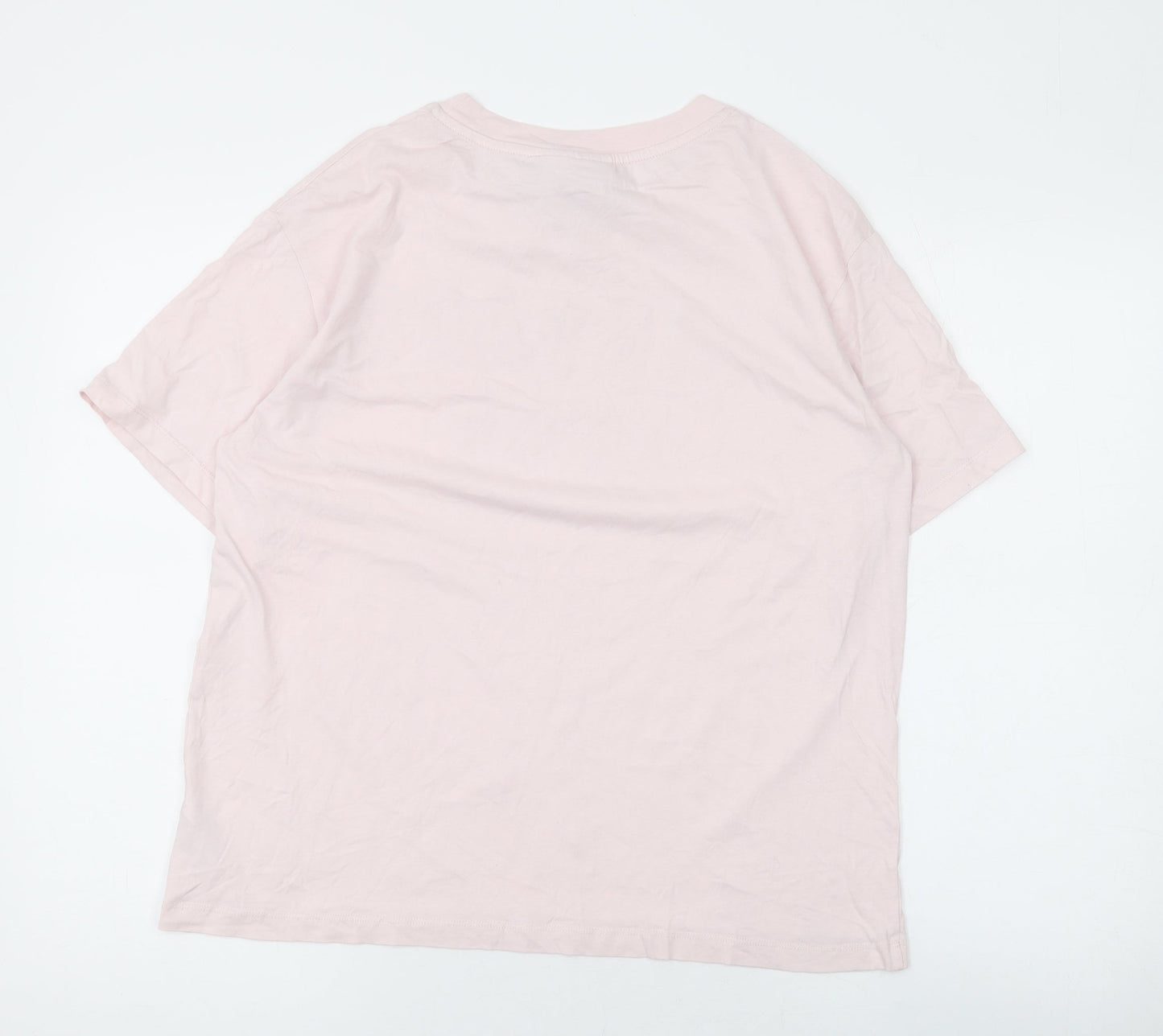 Harvard Womens Pink Cotton Basic T-Shirt Size 8 Round Neck