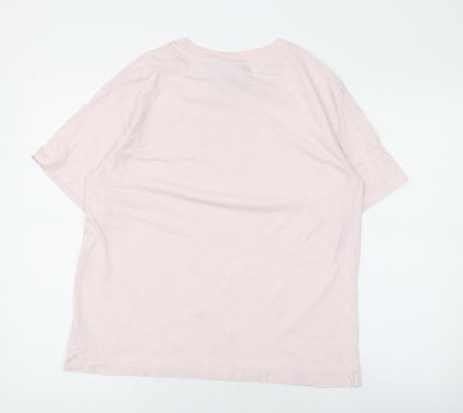 Harvard Womens Pink Cotton Basic T-Shirt Size 8 Round Neck