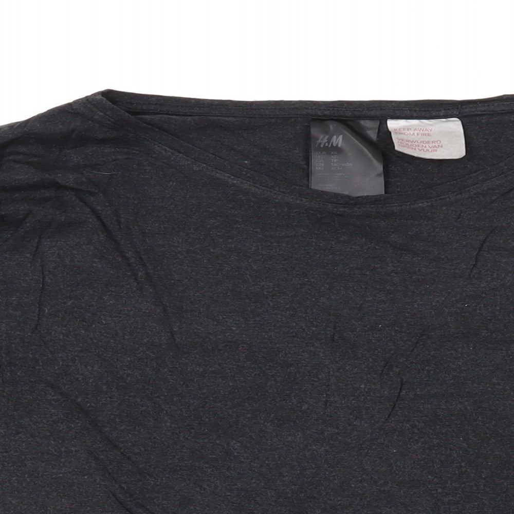 Womens UK Size XS H&M Grey Basic T-Shirt