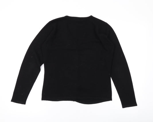 Dorothy Perkins Womens Black V-Neck Acrylic Cape Jumper Size 12