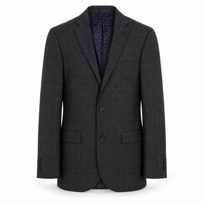 NEXT Mens Grey Plaid Polyester Jacket Suit Jacket Size 36 Regular