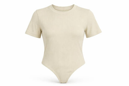 Womens UK Size 10 In the Style One-Piece Beige Bodysuit