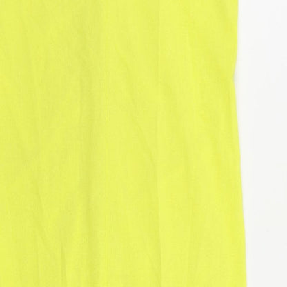 Zara Womens Yellow Polyester Sheath Size S V-Neck Pullover - Ruched