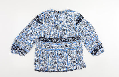 Womens UK Size 10 Marks and Spencer Blue Basic Button-Up