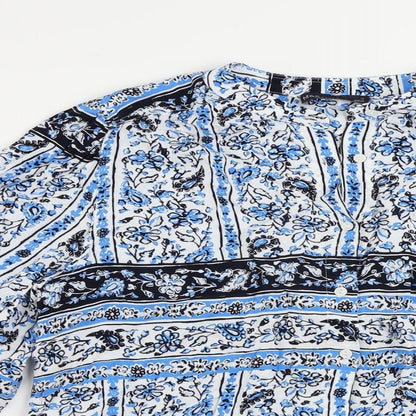 Womens UK Size 10 Marks and Spencer Blue Basic Button-Up