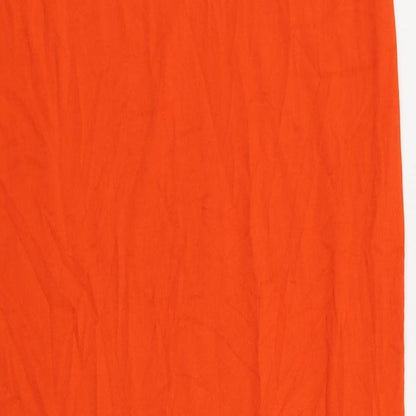 ASOS Womens Red Viscose Maxi Size 14 Square Neck Pullover - Backless