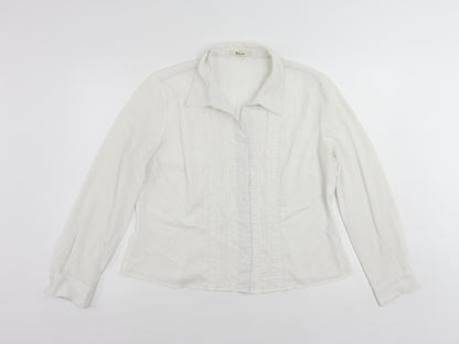 Womens UK Size 16 Precis White Basic Button-Up
