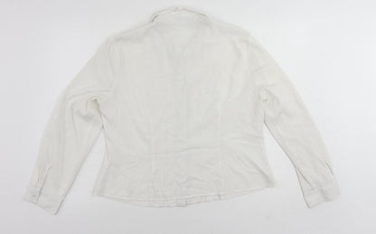 Womens UK Size 16 Precis White Basic Button-Up