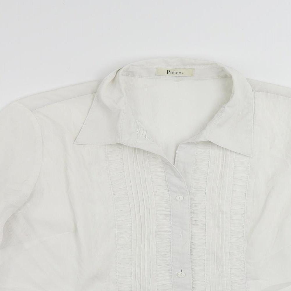 Womens UK Size 16 Precis White Basic Button-Up
