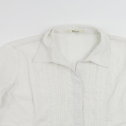 Womens UK Size 16 Precis White Basic Button-Up