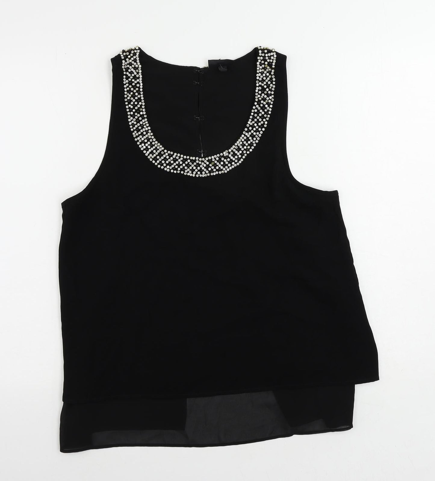 Womens UK Size 12 Topshop Black Basic Blouse