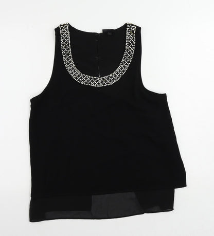 Womens UK Size 12 Topshop Black Basic Blouse