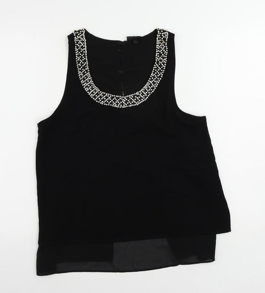 Womens UK Size 12 Topshop Black Basic Blouse