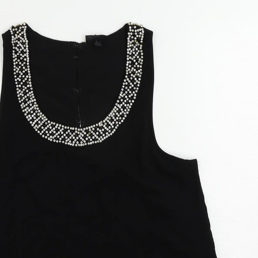 Womens UK Size 12 Topshop Black Basic Blouse