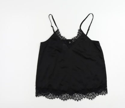 Divided by H&M Womens Black Polyester Camisole Tank Size 6 V-Neck - Lace Detail