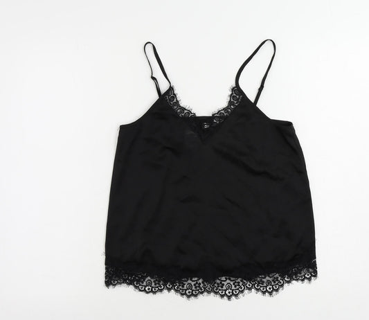 Divided by H&M Womens Black Polyester Camisole Tank Size 6 V-Neck - Lace Detail