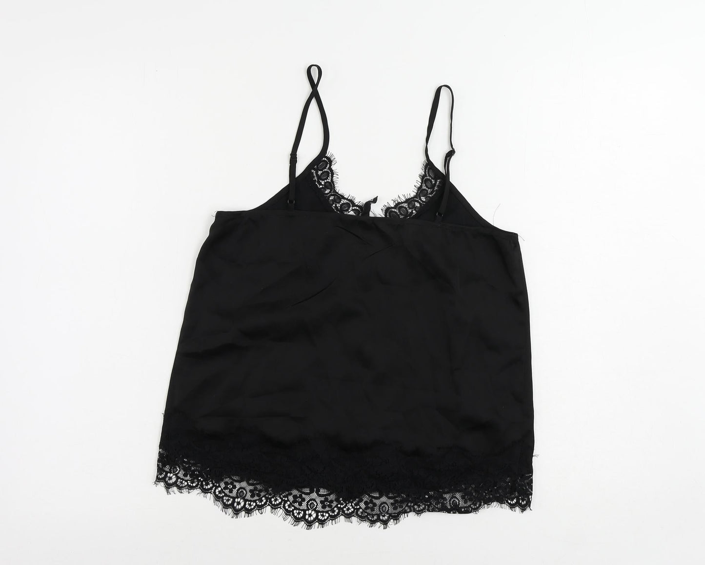 Divided by H&M Womens Black Polyester Camisole Tank Size 6 V-Neck - Lace Detail