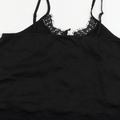 Divided by H&M Womens Black Polyester Camisole Tank Size 6 V-Neck - Lace Detail