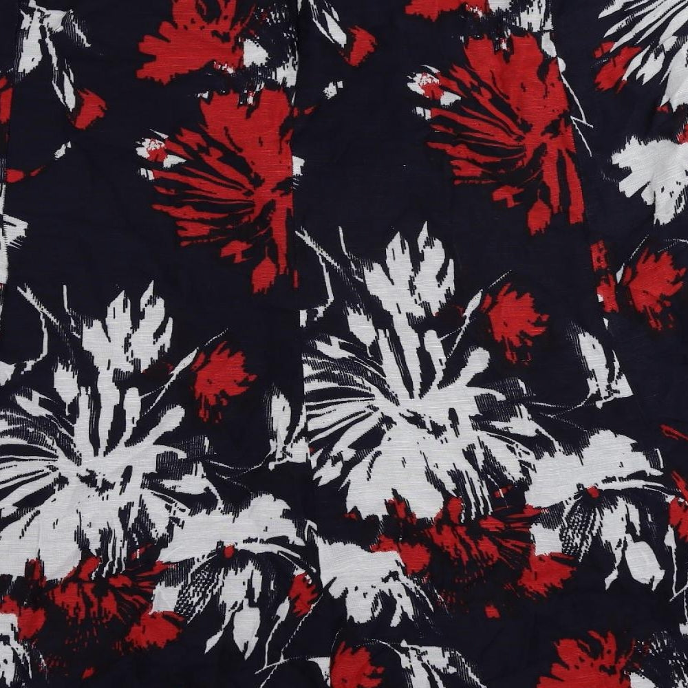 CC Womens Blue Geometric Viscose A-Line Skirt Size 18 Zip - Lined