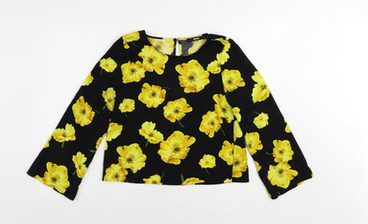Womens UK Size XS Bik Bok Black Basic Blouse