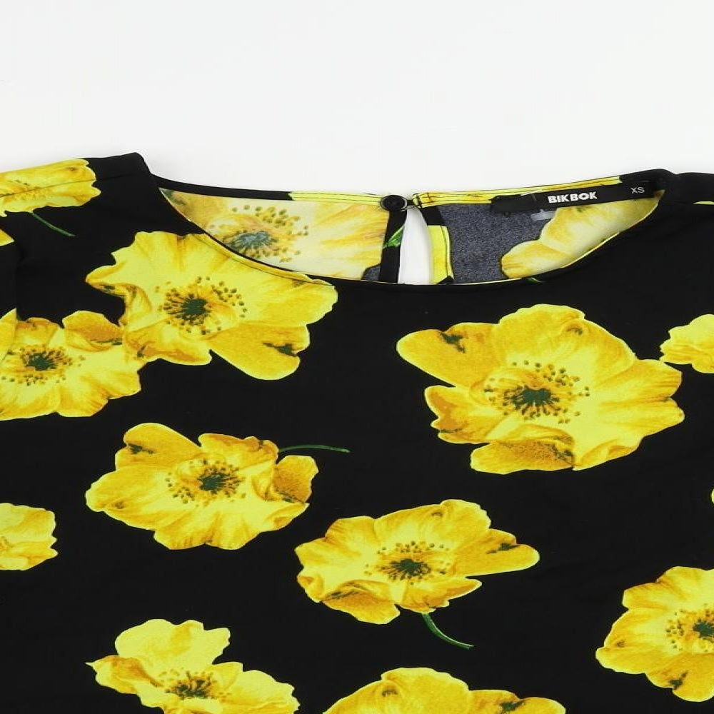 Womens UK Size XS Bik Bok Black Basic Blouse