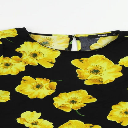 Womens UK Size XS Bik Bok Black Basic Blouse