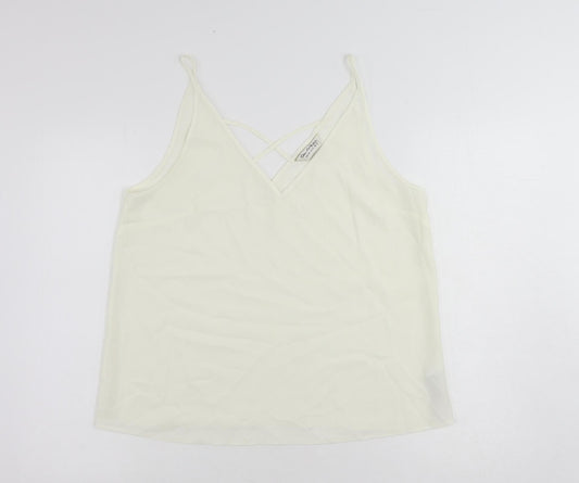 Miss Selfridge Womens Ivory Polyester Camisole Tank Size 14 V-Neck