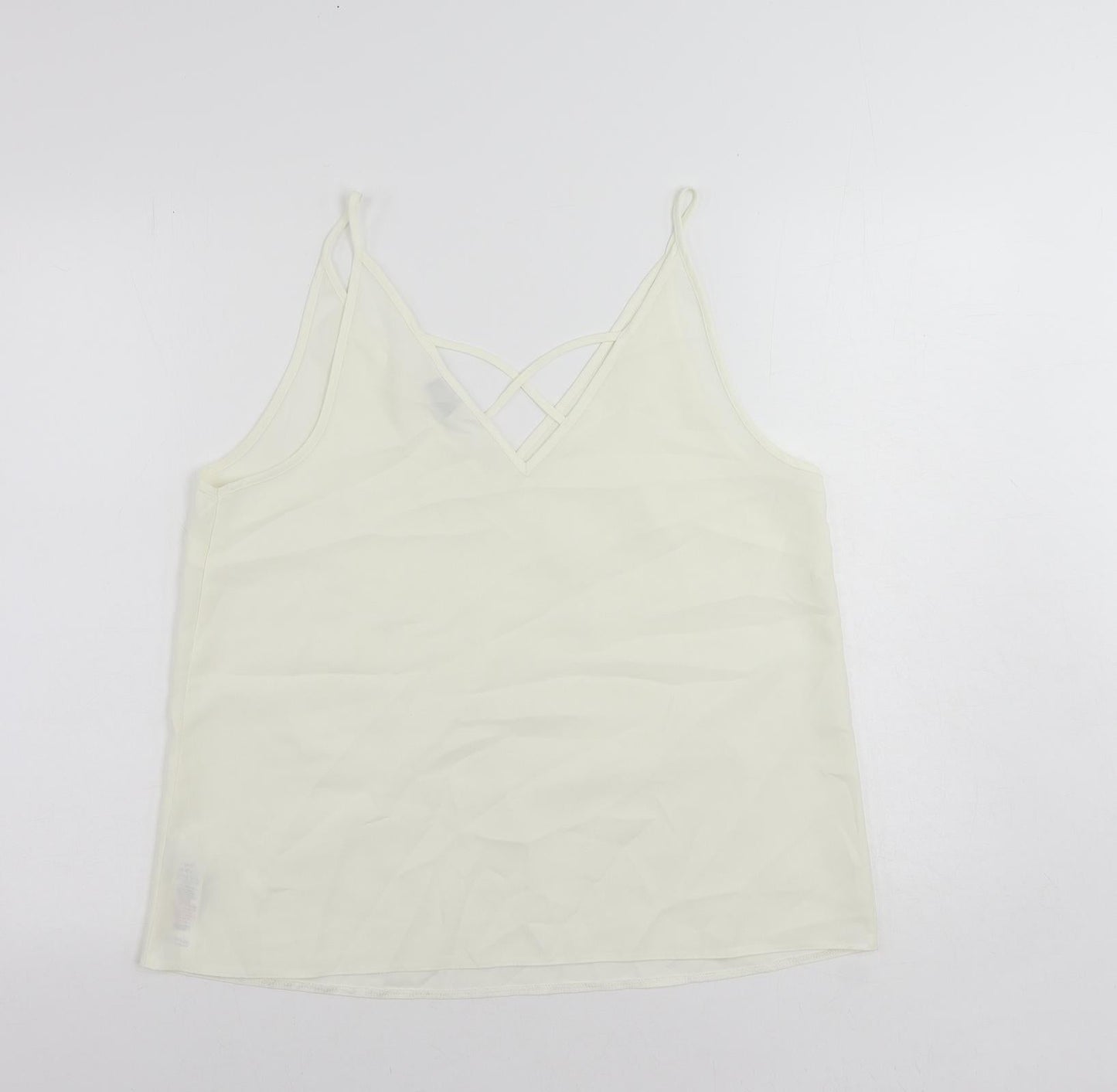 Miss Selfridge Womens Ivory Polyester Camisole Tank Size 14 V-Neck