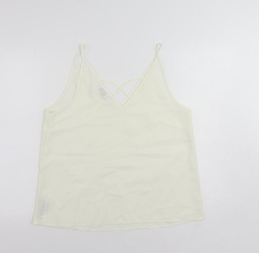 Miss Selfridge Womens Ivory Polyester Camisole Tank Size 14 V-Neck