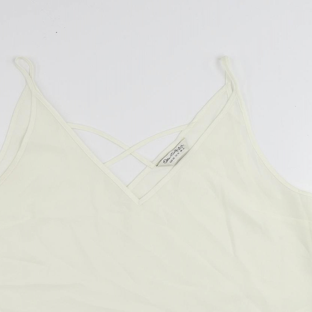 Miss Selfridge Womens Ivory Polyester Camisole Tank Size 14 V-Neck