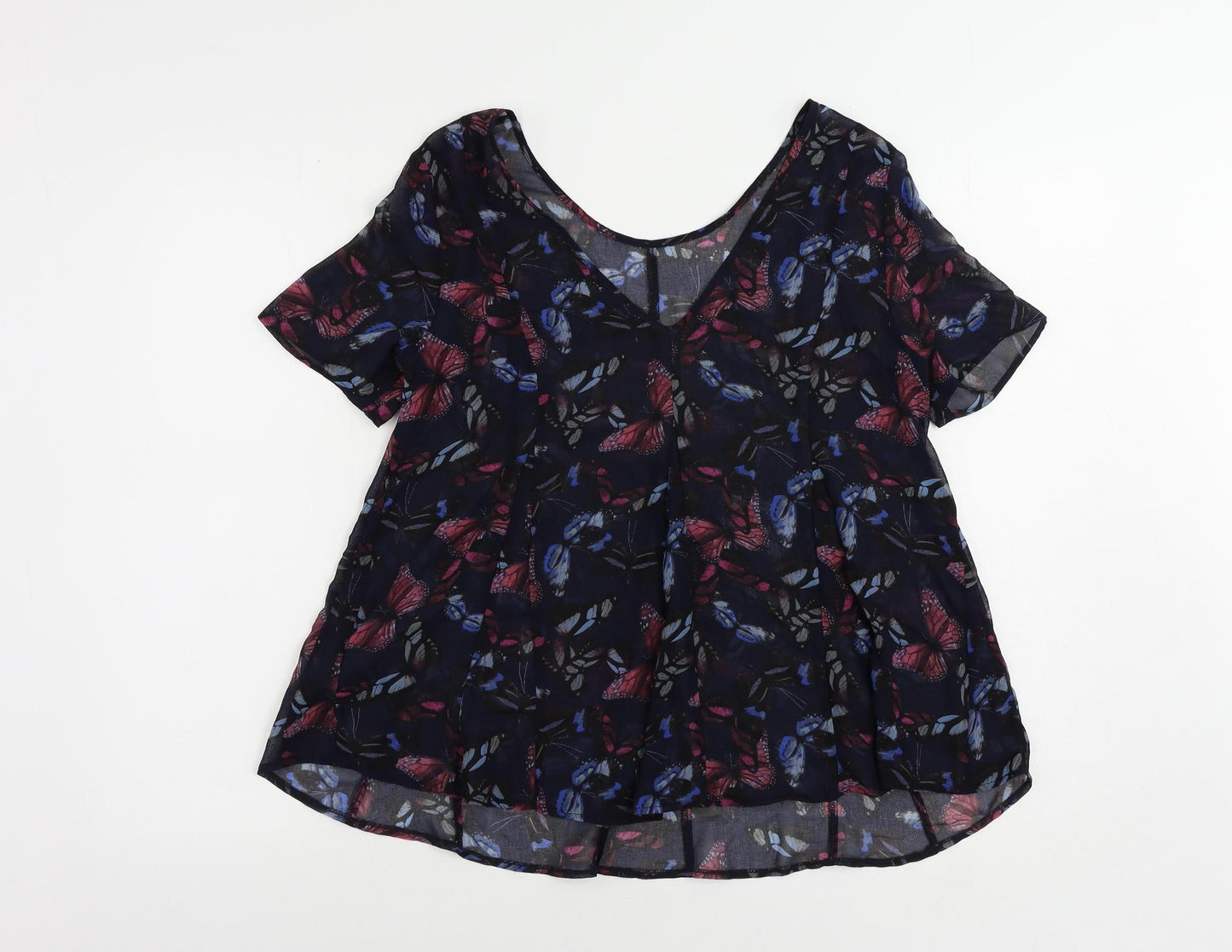 Womens UK Size 6 NEXT Blue Basic Blouse