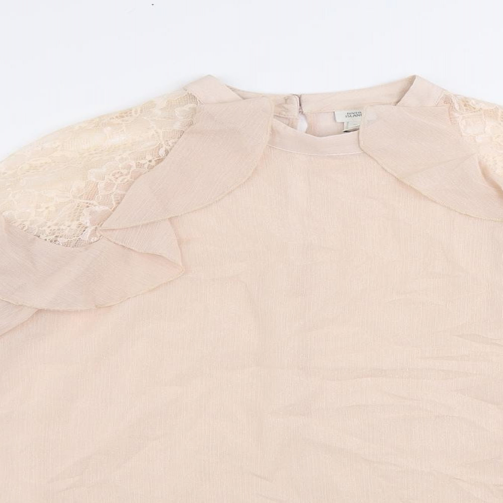 Womens UK Size 10 River Island Pink Basic Blouse