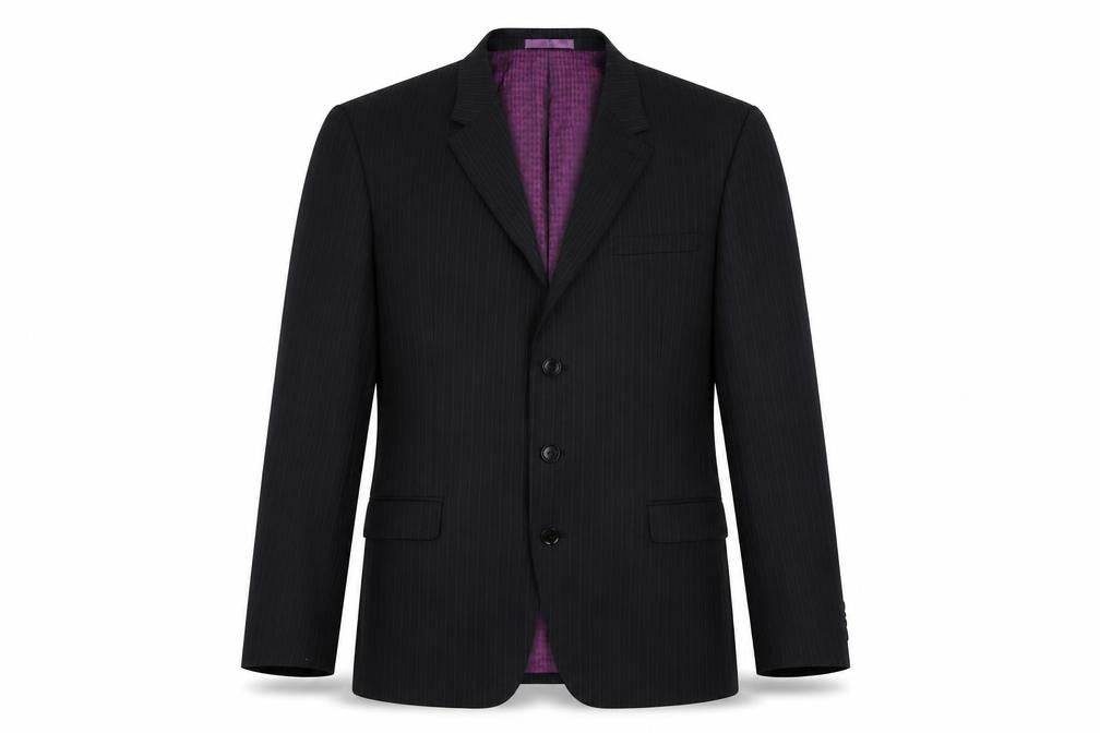 NEXT Mens Black Striped Wool Jacket Suit Jacket Size 44 Regular