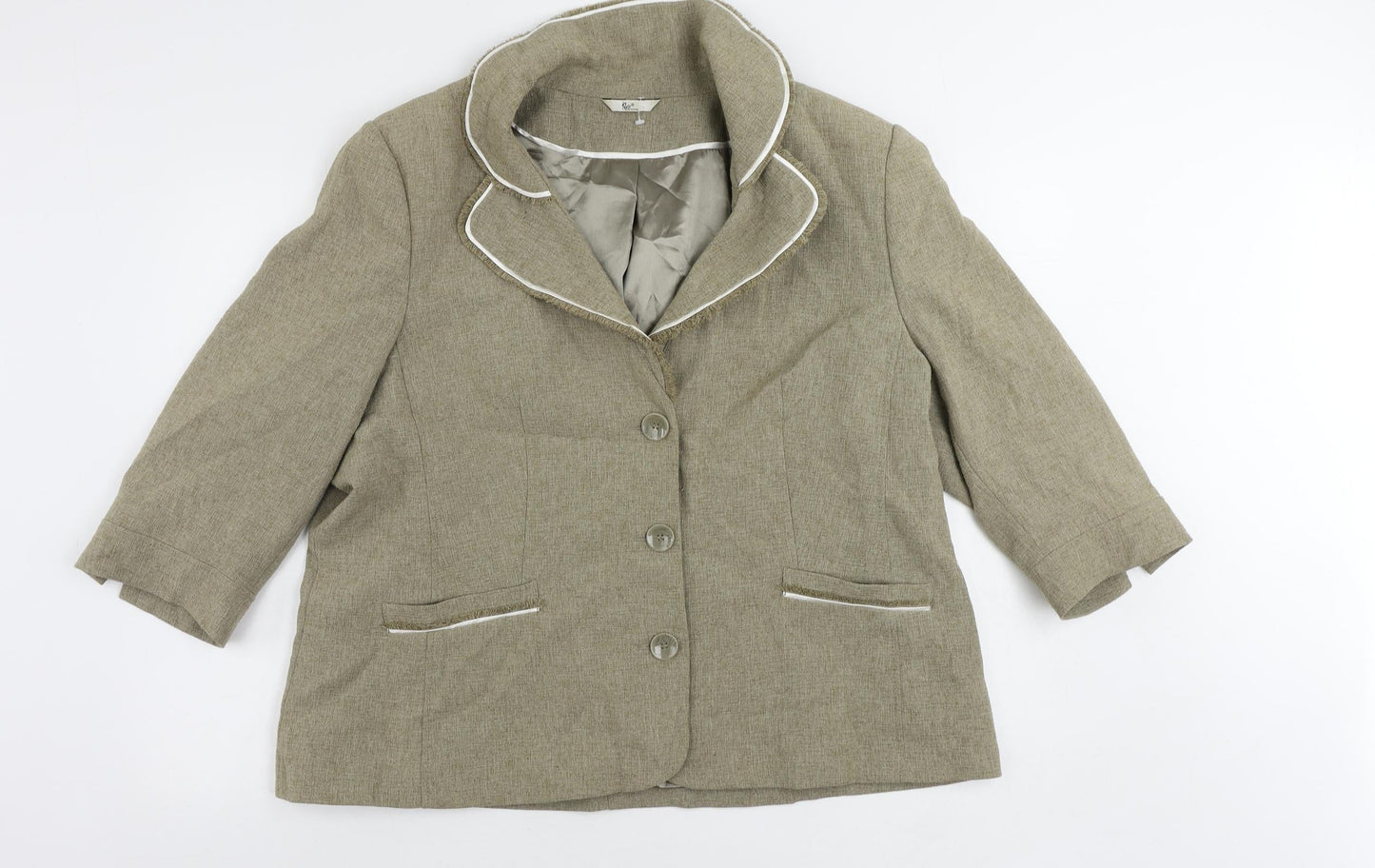 Klass Womens Beige Jacket Blazer Size 22 Button