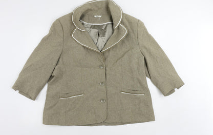 Klass Womens Beige Jacket Blazer Size 22 Button