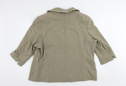 Klass Womens Beige Jacket Blazer Size 22 Button