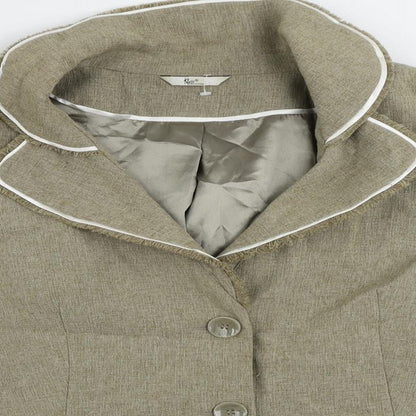 Klass Womens Beige Jacket Blazer Size 22 Button