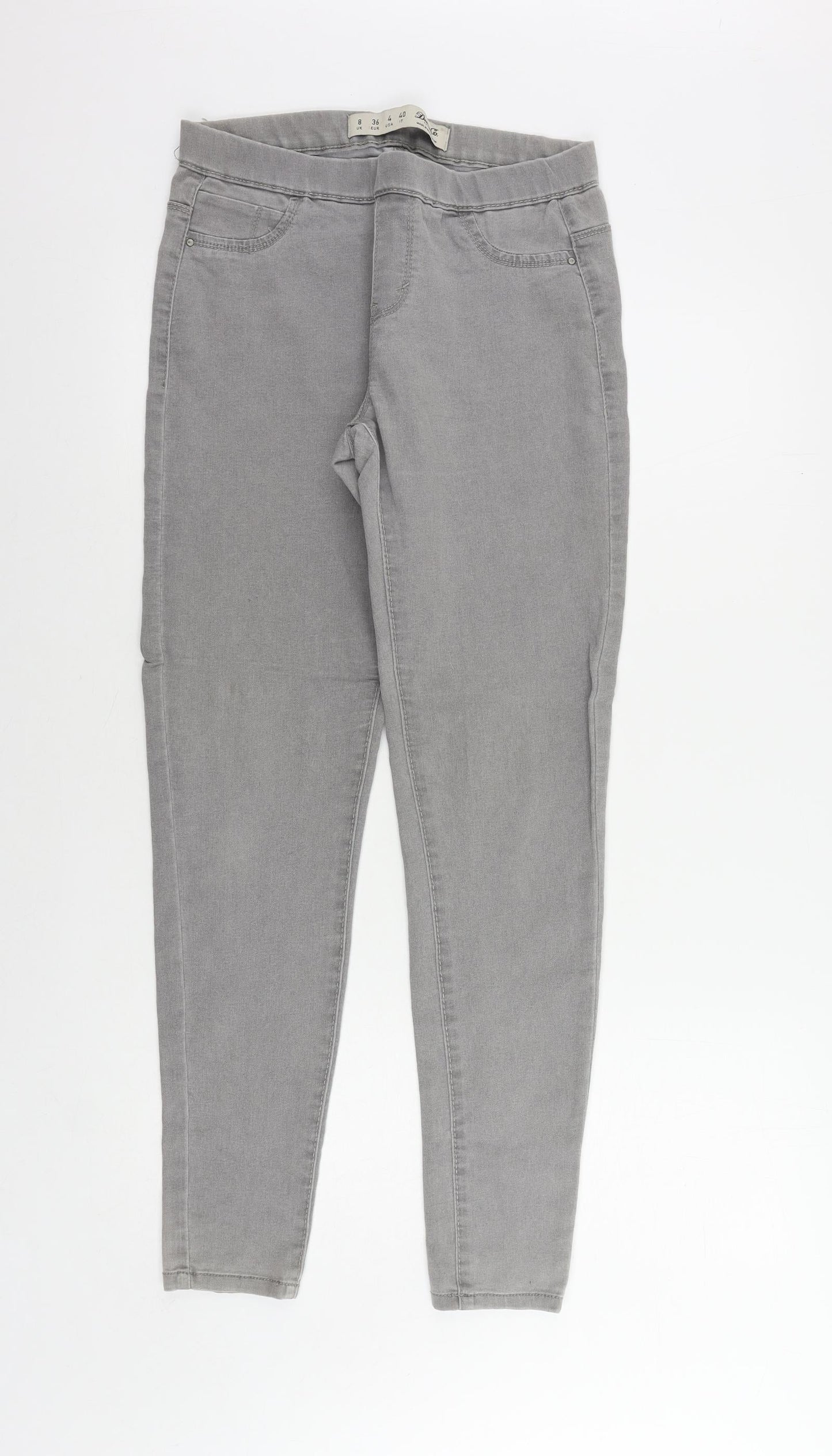 Denim & Co. Womens Grey Cotton Jegging Jeans Size 8 L30 in Regular - Elastic Waist