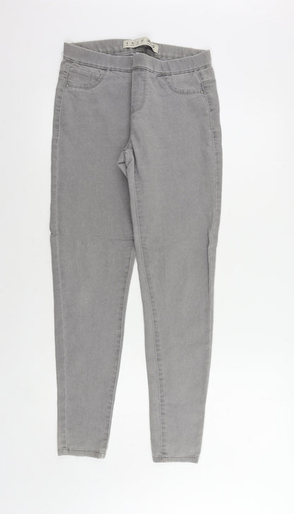 Denim & Co. Womens Grey Cotton Jegging Jeans Size 8 L30 in Regular - Elastic Waist