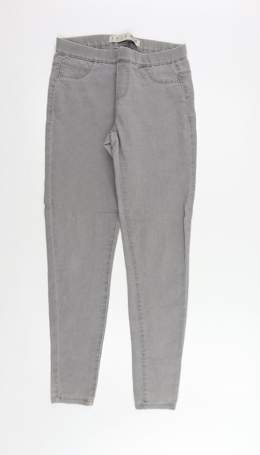 Denim & Co. Womens Grey Cotton Jegging Jeans Size 8 L30 in Regular - Elastic Waist