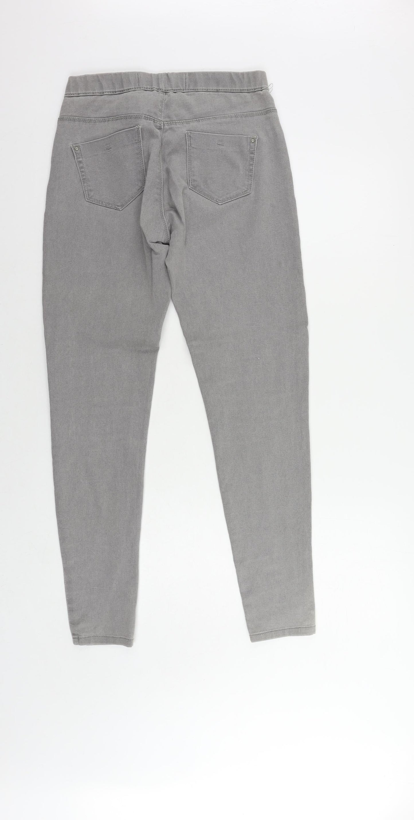 Denim & Co. Womens Grey Cotton Jegging Jeans Size 8 L30 in Regular - Elastic Waist