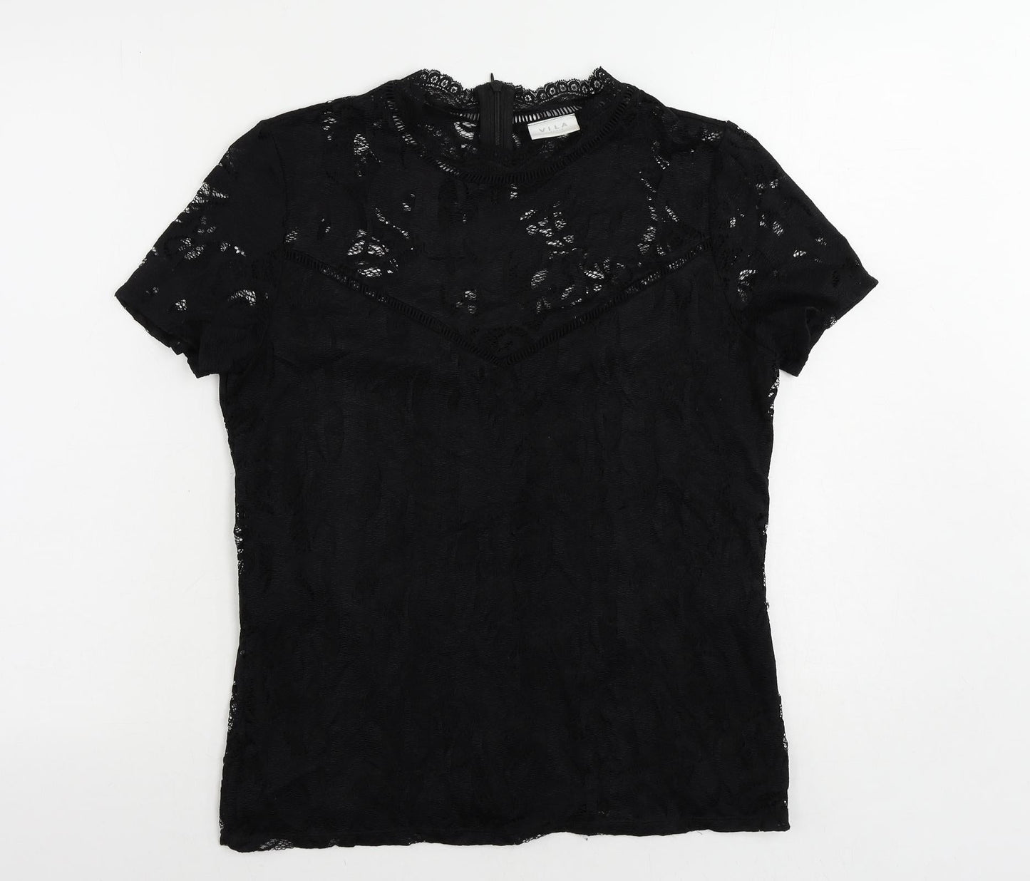 Womens UK Size L VILA Black Basic Blouse