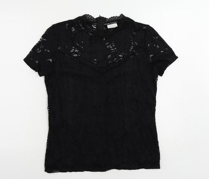 Womens UK Size L VILA Black Basic Blouse