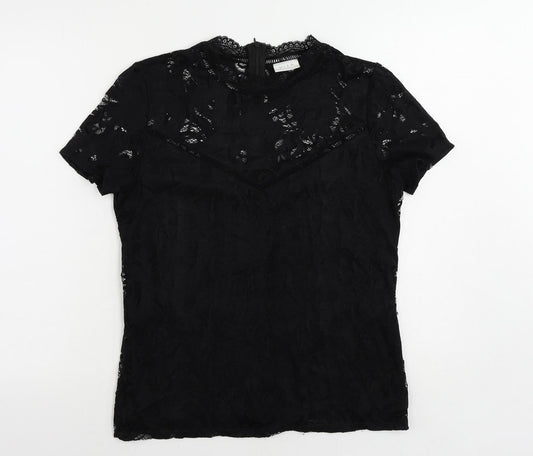 Womens UK Size L VILA Black Basic Blouse