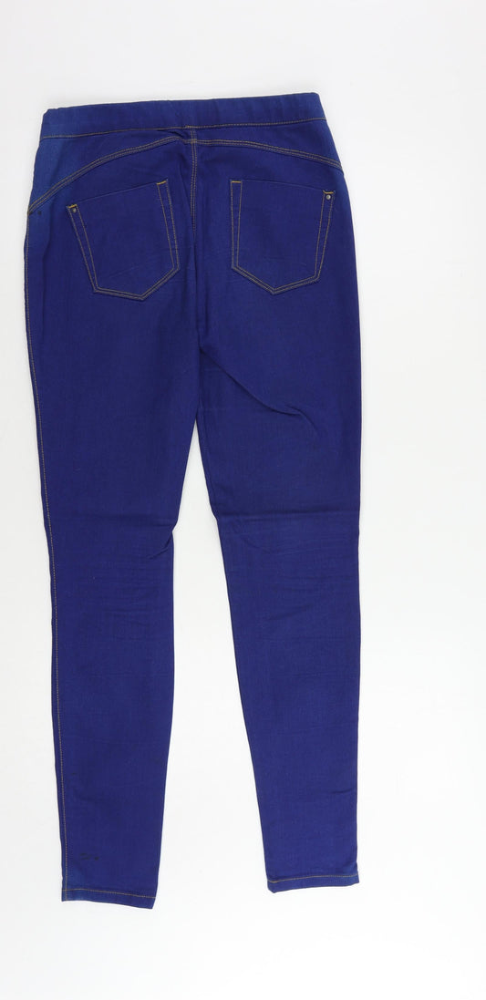 Denim & Co. Womens Blue Cotton Jegging Jeans Size 8 L29 in Regular - Elastic Waist