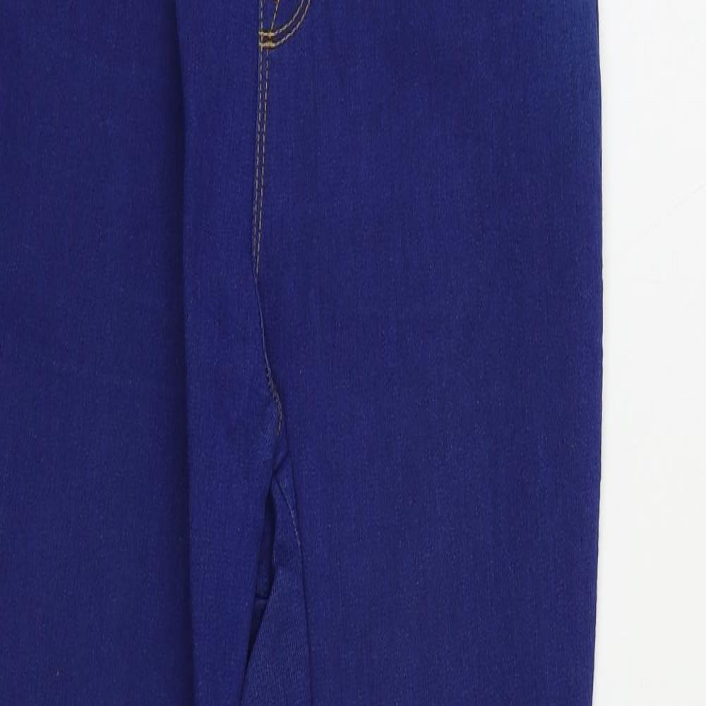 Denim & Co. Womens Blue Cotton Jegging Jeans Size 8 L29 in Regular - Elastic Waist