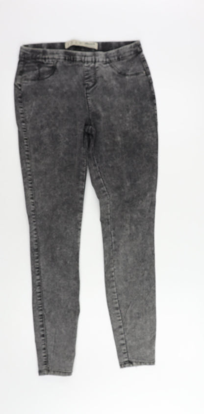 Denim & Co. Womens Grey Cotton Jegging Jeans Size 8 L29 in Regular - Elastic Waist